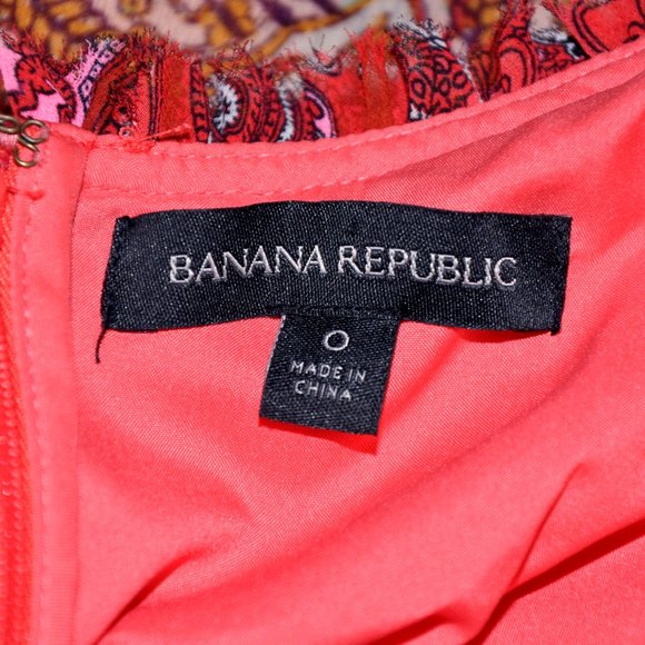 Banana Republic Coral Spaghetti Straps With Tiny Pleated Bodice Sun Dress - Picture 8 of 8